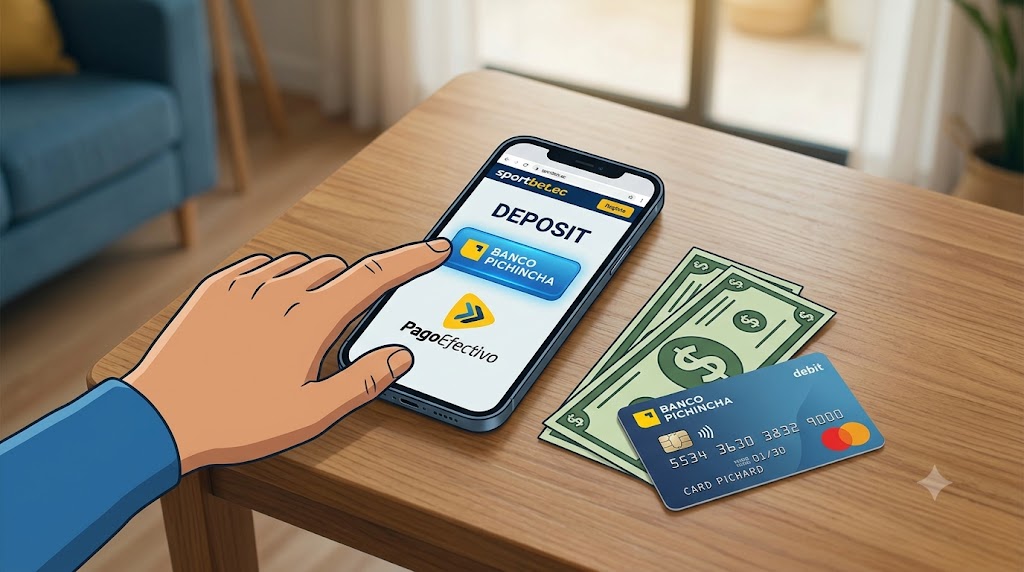 Opciones de depósito mediante Banco Pichincha y redes de efectivo